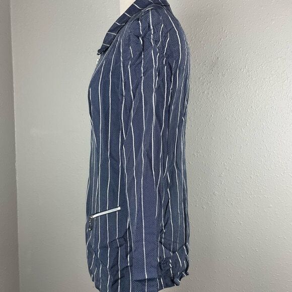 Vintage Expo Womens Striped Suit Jacket with Zip Pockets Size M - Picture 5 of 7